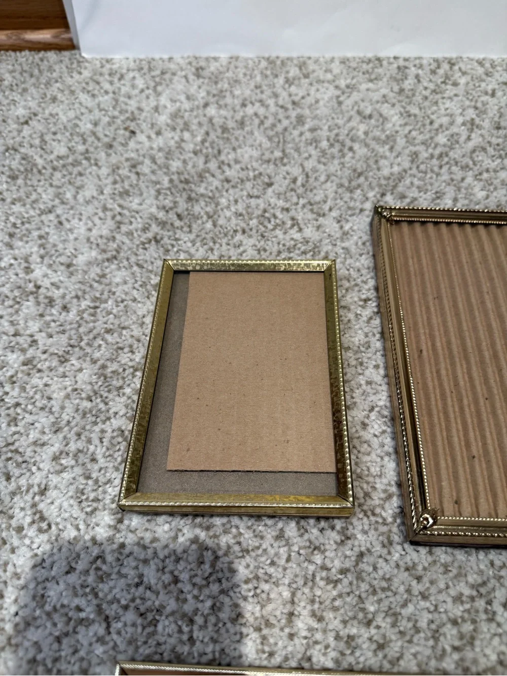 Lot of 6 Vintage Gold Tone Metal Photo Frames Brass Gallery Set